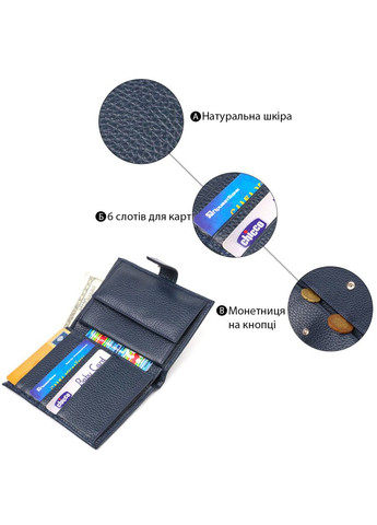 Практичный мужской кошелек из кожи с хлястиком и монетницей, Турция, синий (sku_21735) No Brand (327820075)