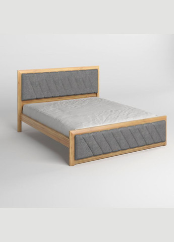 Двоспальне дерев'яне ліжко Барселона Б6 /Аляска 93 (Сірий) 140х190 см (MBG-14370) Mebigrand (368282433)