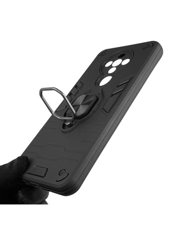Чехол для телефона Spark 6 (KE7) бронированный с магнитным кольцом-держателем на техно спарк 6 чёрный Tecno (366230351)