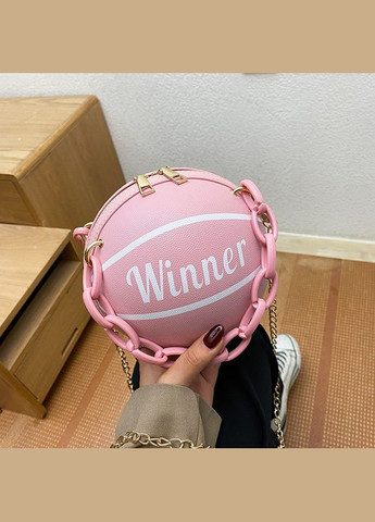 Жіноча кругла сумка WINNER м'яч на ланцюжку рожева No Brand (344446772)