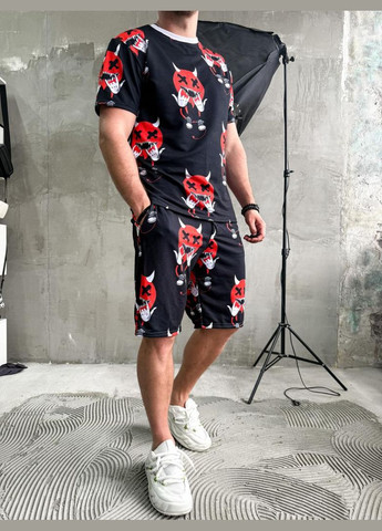 Черный мужской летний спортивный костюм-двойка с модным дизайном. No Brand (370961948)