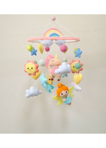 Дитячий мобіль із фетру Чарівний Світ ручної роботи, Фетровий мобіль у ліжечко No Brand (362679081)