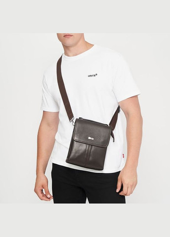 Сумка мужская через плечо кожаная T1tr0029br Brown Ricco Grande (302008643)