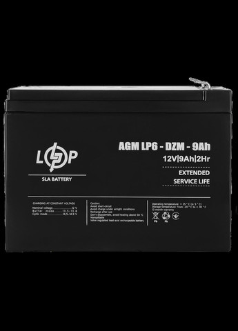 Тяговий свинцево-кислотний акумулятор LP 6-DZM-9 Ah (LP12654) LogicPower (279826632)
