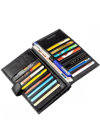 Чоловіче портмоне з натуральної шкіри ST Leather 18831 Чорний ST Leather Accessories (323458963)