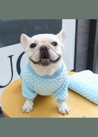 В'язаний махровий светр для собак Pet Style "Ведмедик" Блакитний L No Brand - (323231878)