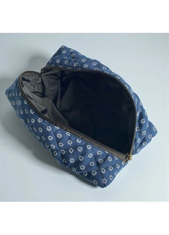 Синя стьобана косметичка на блискавці з водовідштовхувальною підкладкою VD&O (381376314)