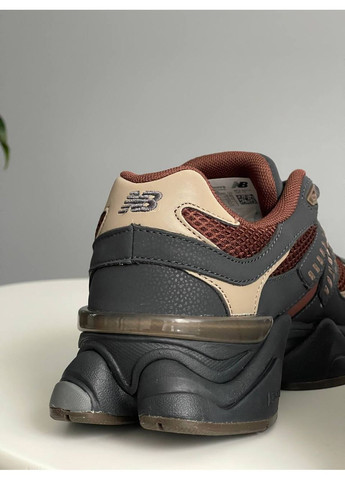 Кроссовки женские и мужские New Balance 9060 Brown Black | Нью Беланс 9060 коричневые No Brand коричневые демисезоны (383538406)