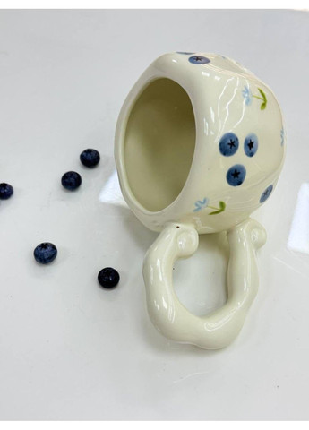 Керамічна чашка 300мл з блюдцем для кави з малюнком ягід OSM (365549114)