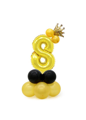Композиція фольгована цифра "8" золото з короною "Зроби сам" No Brand (302313035)
