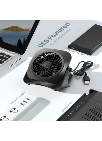 Настольный портативный вентилятор FAN QT-U403B черный работает от USB. No Brand (322721198)