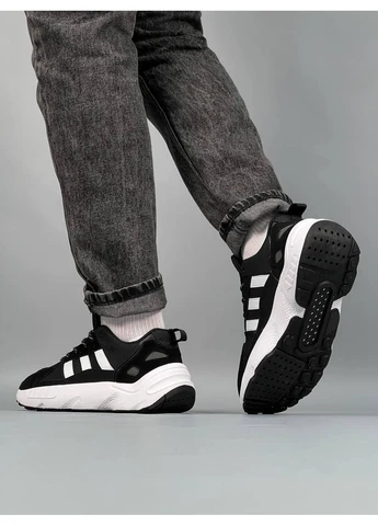 Білі кросівки чоловічі adidas zx 22 boost black white адідас зх 22 білі демісезон No Brand