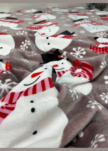 Плед новогодний теплый на кровать флисовое Серый 200х215 см No Brand (308755278)