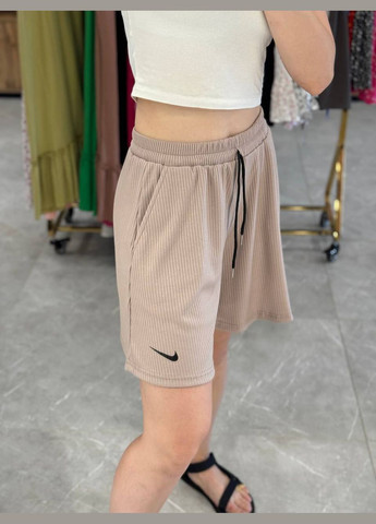 Женские летние шорты оверсайз рубчик беж You Best (341894511)