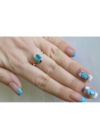 Срібна каблучка з золотими накладками Silver Style (367268361)