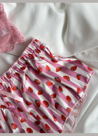 Розовая всесезон нежно соблазнительный комплектик для дома-пижамка топ + шорты Vakko