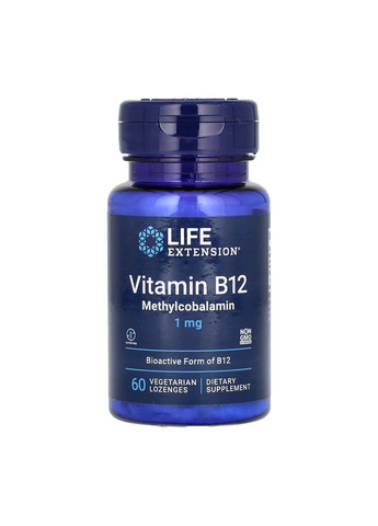 Витамин Б-12 Vitamin В12 Methylcobalamin 1мг – 60 леденцов Life Extension (285813549)