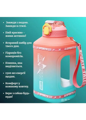 Эко-бутылка SPORTS BOTTLE для воды из безопасного пластика. Оранжевая No Brand (296101754)