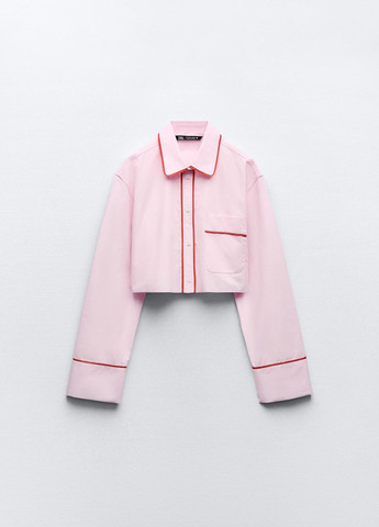 Розовая праздничный рубашка однотонная Zara