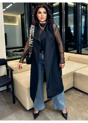 Женский тренч-двойка 3-в-1 (жилет + куртка-болеро + длинный тренч) Україна тренчкот на пуговицах демисезон (361856542)