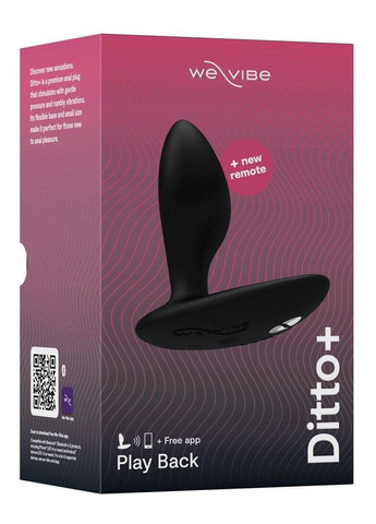 Анальна смарт-вібропробка Ditto+ Satin Black з пультом ДК We-Vibe (322740950)
