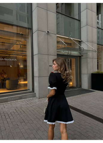 Чорна повсякденний жіночна сукня міні з мереживом Україна