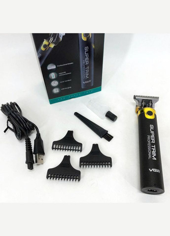 Машинка для стрижки V-082 акумуляторна бездротова професійна + 3 насадки триммер для волосся VGR (364664317)