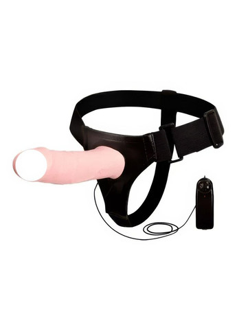 Страпон с вибрацией полый 19 см Бежевый K000099 No Brand (366888014)