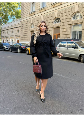 Черное праздничный, деловое, кэжуал женское платье замшевая Style Point однотонное