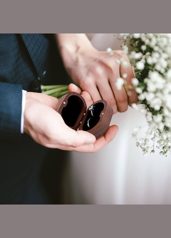 Дерев'яна коробочка-шкатулка для весільних обручок CHELSEA 70х50х35 мм для одного двох кілець No Brand (338436926)