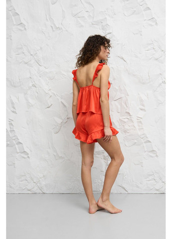 Красная пижама женская шелковая майка и шорты красная топ + шорты Handy Wear