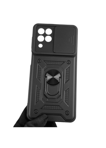 Чехол для Galaxy M53 5G (SM-M536B) бронированный с кольцом со шторкой на самсунг м53 чёрный rg1 Samsung (366022984)