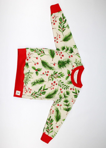 Комбінована зимня піжама дитяча фланелева ягідна зима світшот + брюки Мавка