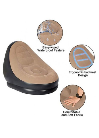 Надувне крісло з пуфом для відпочинку AIR SOFA велюрове China (332804619)