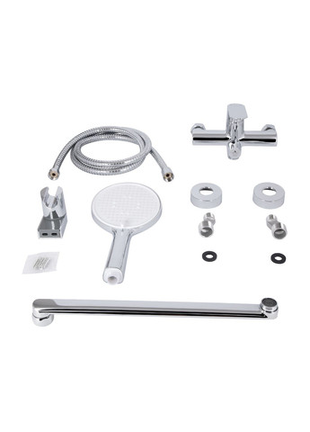 Смеситель для ванны Evia с длинным поворотным изливом (c душевым гарнитуром) Chrome Qtap QTEVI260CRM47579 (346492546)