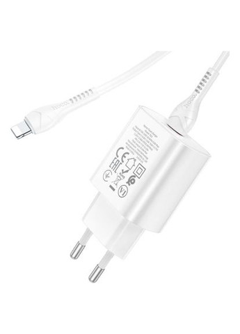 Зарядний пристрій N22 Jetta USB-C PD25W + cable USB-C to Lightning White (6931474760074) Hoco N22 Jetta USB-C PD25W + cable USB-C to Lightning W (370017820)
