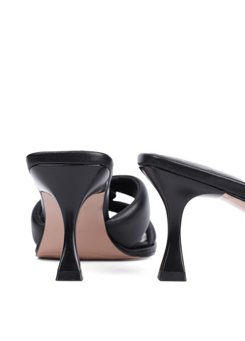 Черные женские сабо 203-3106-912 черная кожа MIRATON