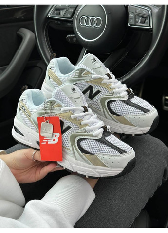 КРОССОВКИ ЖЕНСКИЕ NEW BALANCE 530 WHITE GOLD BLACK PREMIUM НЬЮ БЕЛАНС 530 No Brand чёрные демисезоны (367167020)