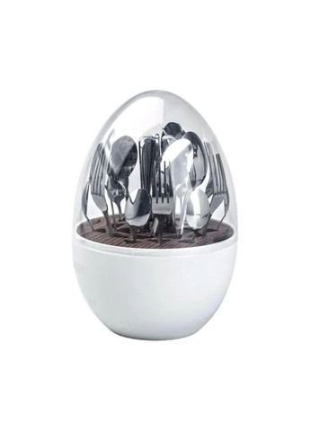 Набір столових приладів на 6 персон із нержавіючої сталі 24 штуки з підставкою Яйце Білий HP7889 TS Kitchen (369654249)