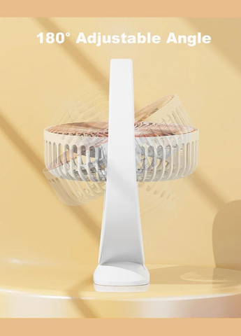 Вентилятор настольний с поворотом 180° 19128 4.5 Вт белый No Brand (364498143)