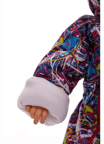 Человечек на флисе звездочка с принтом паутинки малиновый 74 см (45044) BABYKROHA (315340861)