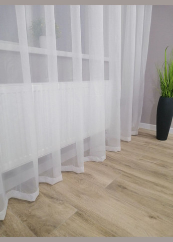 Тюль вуаль шифон білий з пришитою тесьмою 300*250 см No Brand Тюль вуаль шифон (331899522)