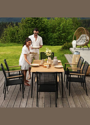 Комплект садових меблів Breno 6+1 чорний/ Di Volio (303126709)