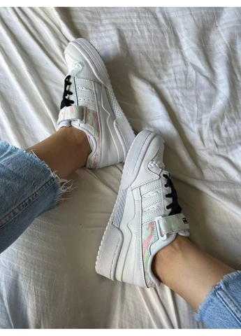 КРОССОВКИ ЖЕНСКИЕ ADIDAS FORUM LOW CLOUD WHITE PREMIUM АДИДАС ФОРУМ БЕЛЫЕ No Brand белые демисезоны (391938630)