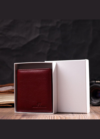 Маленький жіночий гаманець із натуральної шкіри з монетницею 19467 Бордовий st leather (306881648)