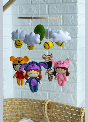 Дитячий музичний мобіль на ліжечко WooolyWool «Веселі дівчатка» з 35 мелодіями No Brand (342757915)