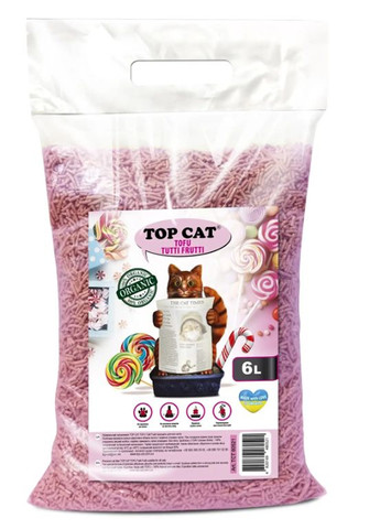 Наполнитель для кошачьего туалета Tofu соевый тофу с ароматом тутти фрутти 6 л Top Cat (277232784)