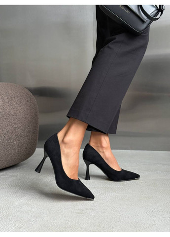 No Brand Комфортные женские туфли черный з искусственная замша, — демисезон (361259384)