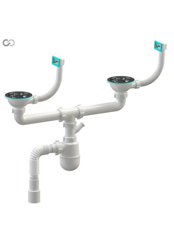 Сифон К1450 для мийки та умивальника, пластиковий, з відводом SoloPlast (340286024)