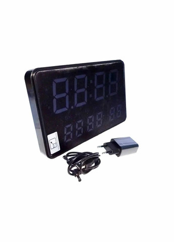 Електронні настінні годинники з датою і термометром 2508, настільний LED годинник з яскравим підсвічуванням No Brand (323000731)